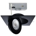 Satco 15 Watt CCT Selectable LED Direct Wire Downlight Gimbaled 6-Inch Square Remote Driver Black S11863